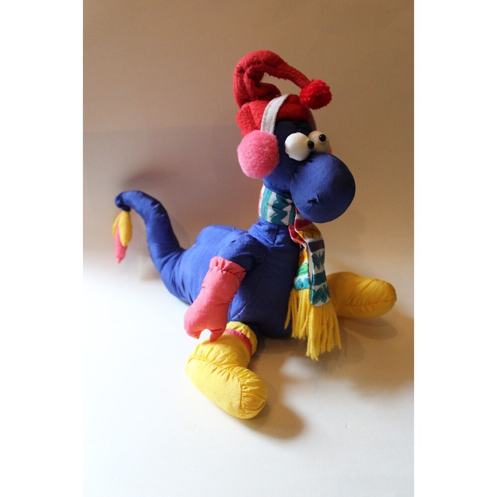 Dan Dee Limited Blue Dinosaur Lochness Monster Plush 13" Scarf Parachute Fabric